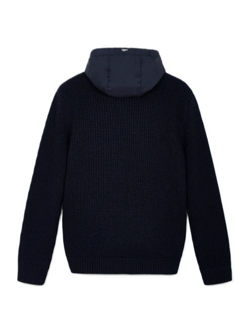 Hooded cardigan HERNO | MC000195U702729290 BLU SCURO